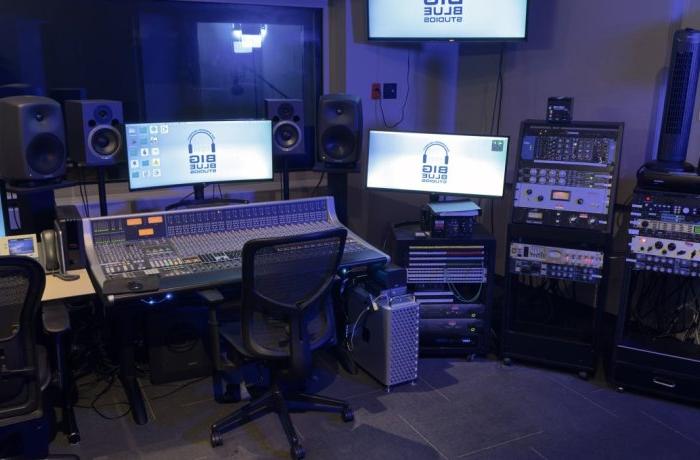 The inside of a recording studio at ODU.